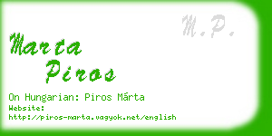 marta piros business card